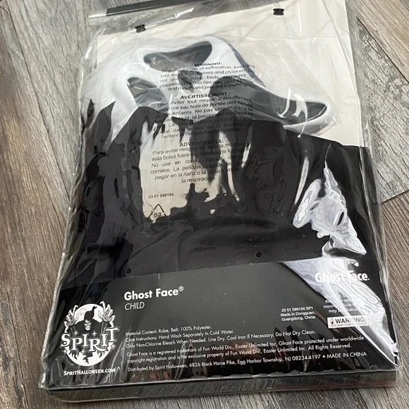 Spirit Ghost Face Kids Costume - Black and White - Picture 5 of 11